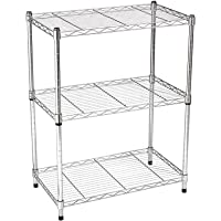 AmazonBasics - Estantería con 3 baldas- cromado
